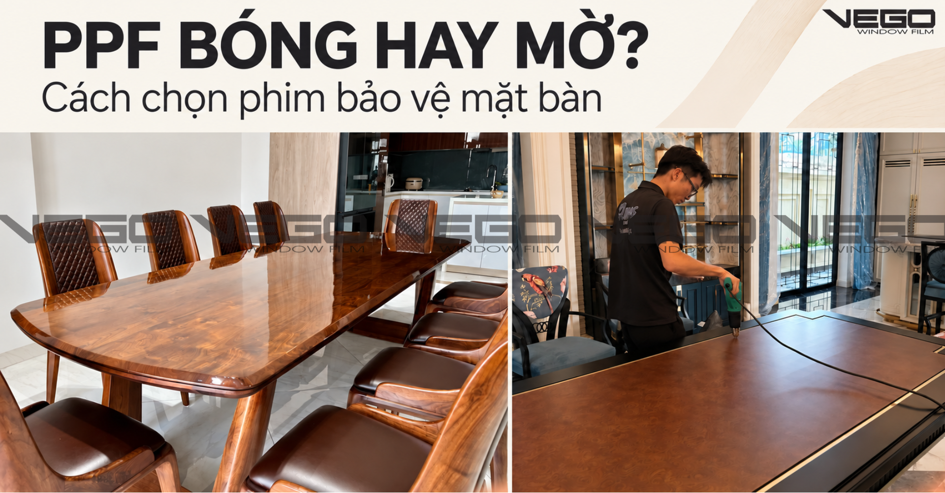 PPF bóng hay mờ? Cách chọn phim bảo vệ mặt bàn