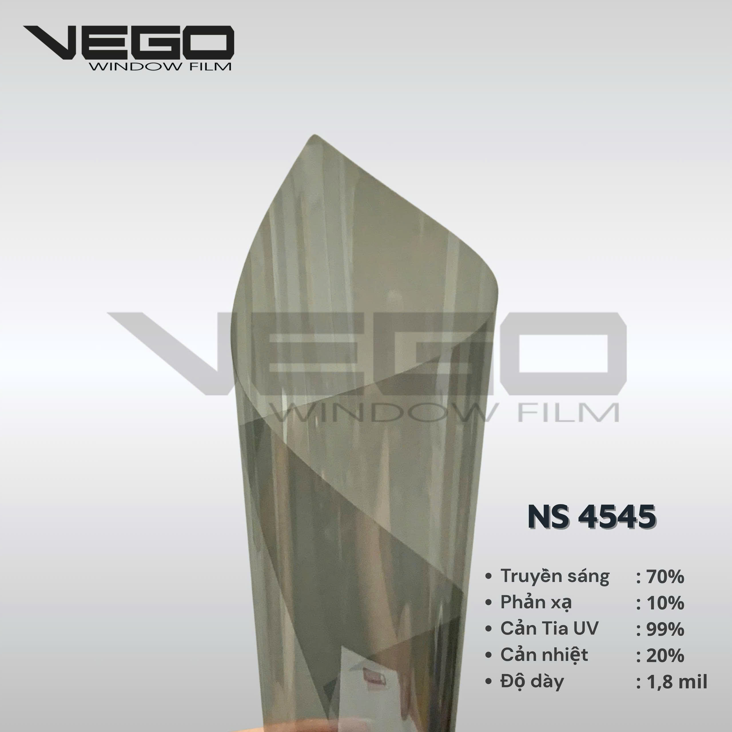 Phim cách nhiệt VEGO NS 4545 truyền sáng 70 cản nhiệt 20